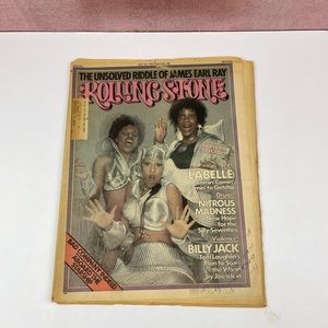 Vintage Rolling Stone Magazine Labelle Billy Jack July 3, 1975 Music Art